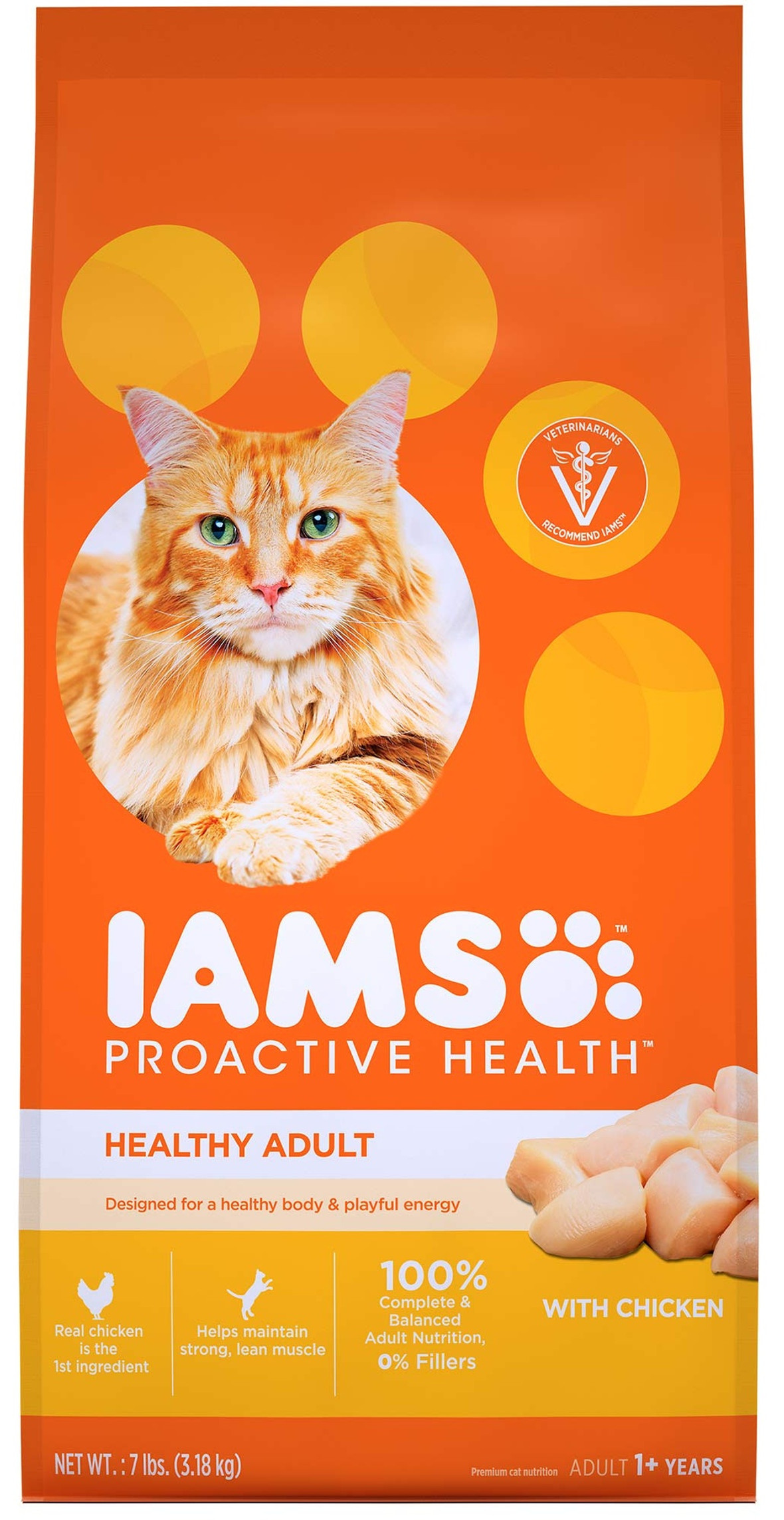 Iams Proactive Health Original Chicken Cat Food, 7 Pounds, 4 Per Case