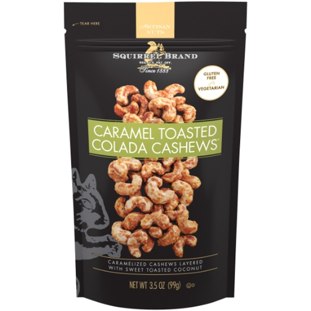 Squirrel Caramel Colada Cashews, 3.5 Ounces, 6 Per Case