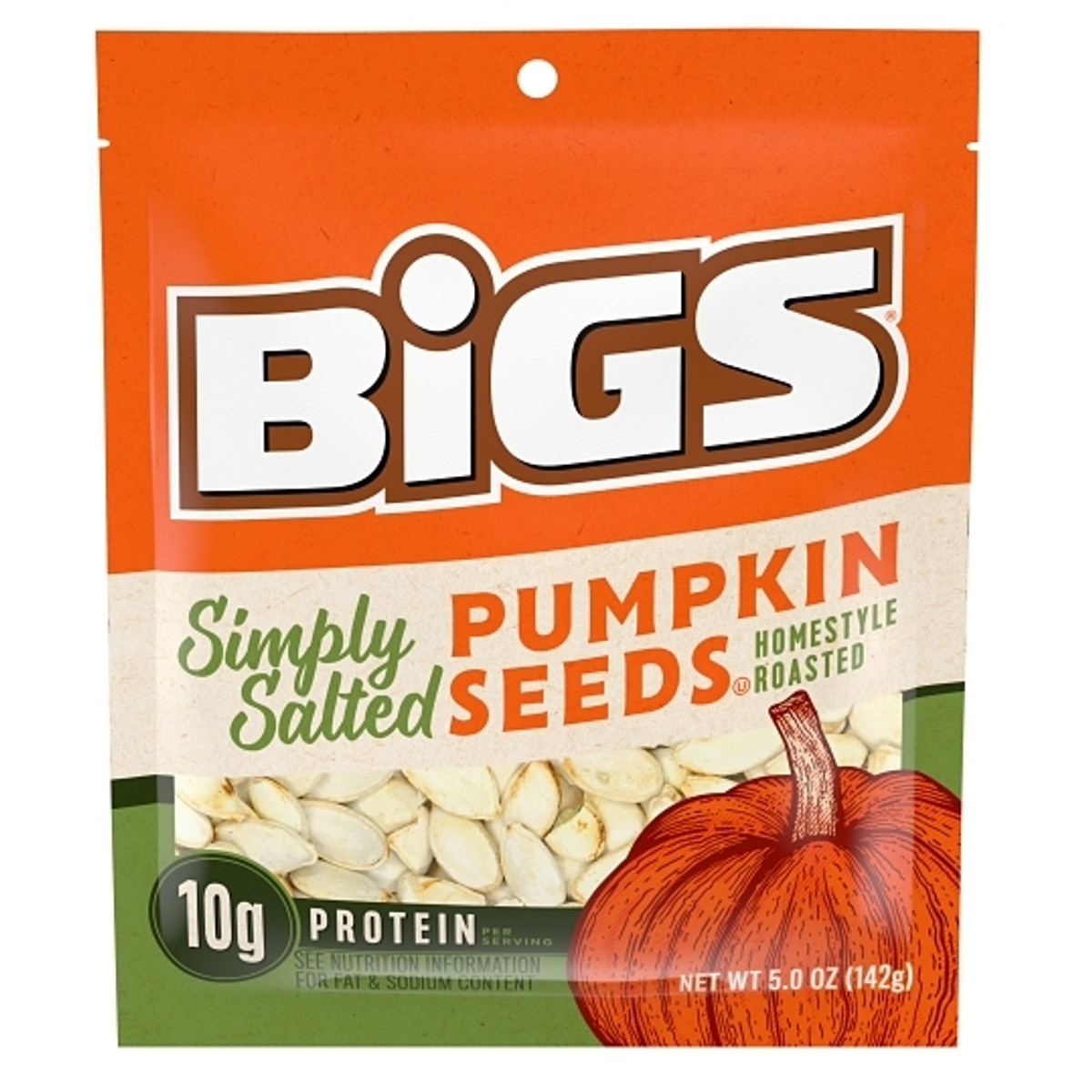 Bigs Lightly Salted Pumpkin Seeds, 5 Ounces, 12 Per Case Bigs Lightly Salted Pumpkin Seeds, 5 Ounces, 12 Per Case
