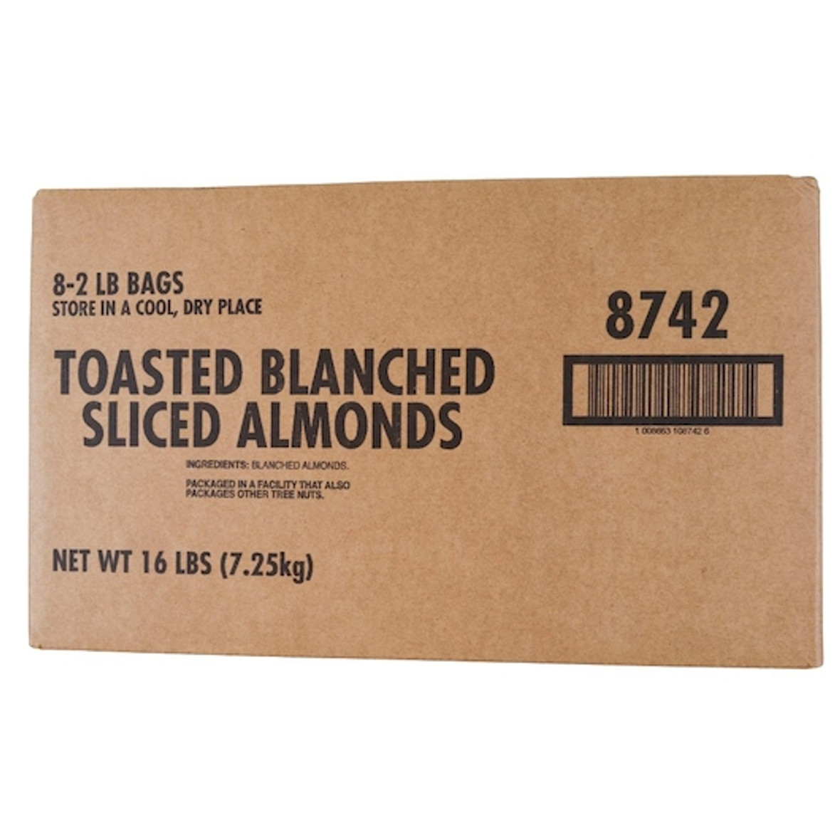Sugar Foods Toasted Blanched Sliced Almonds, 2 Pound, 8 Per Case