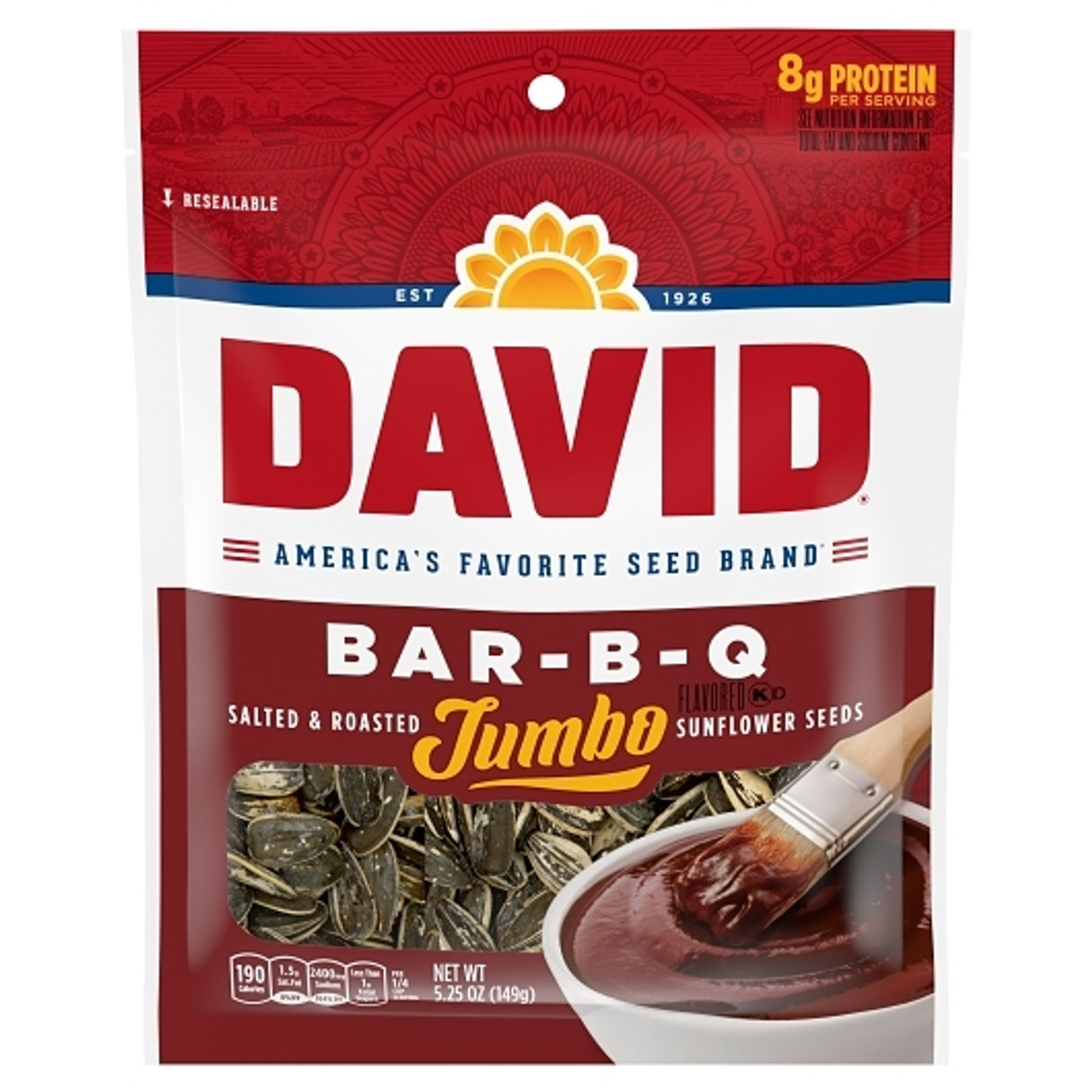 David Bbq Sunflower Seeds, 5.25 Ounces, 12 Per Case