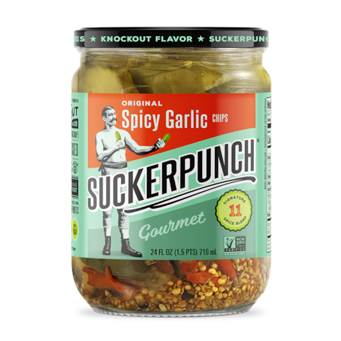Sucker Punch Gourmet Original Spicy Garlic Pickle, 24 Fluid Ounce, 6 Per Case