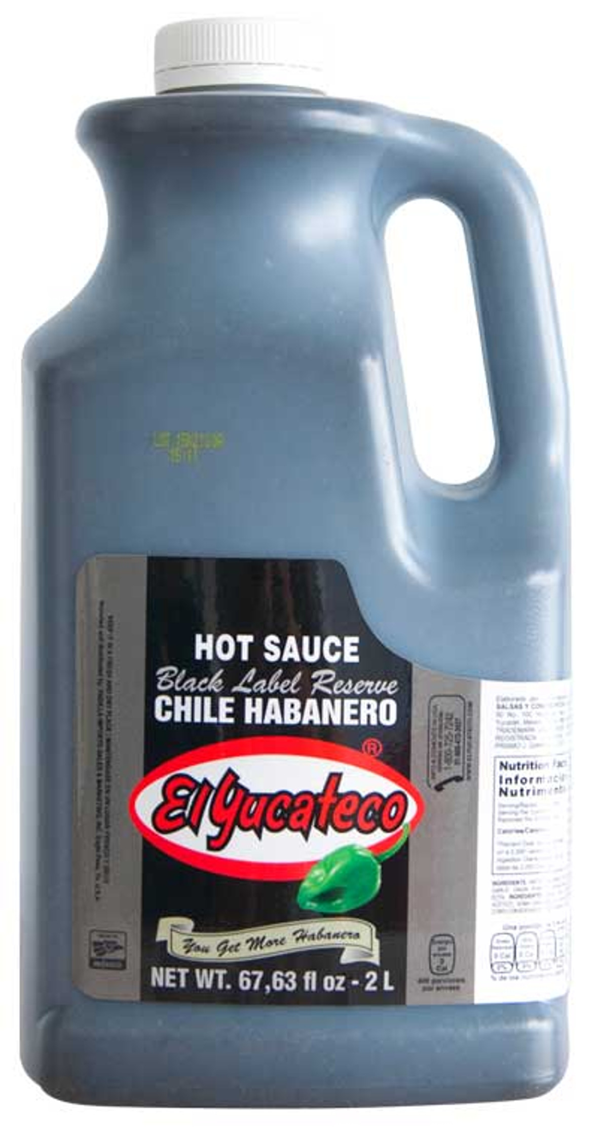 El Yucateco Black Label Habanero Hot Sauce, 67.63 Fluid Ounce, 2 per case