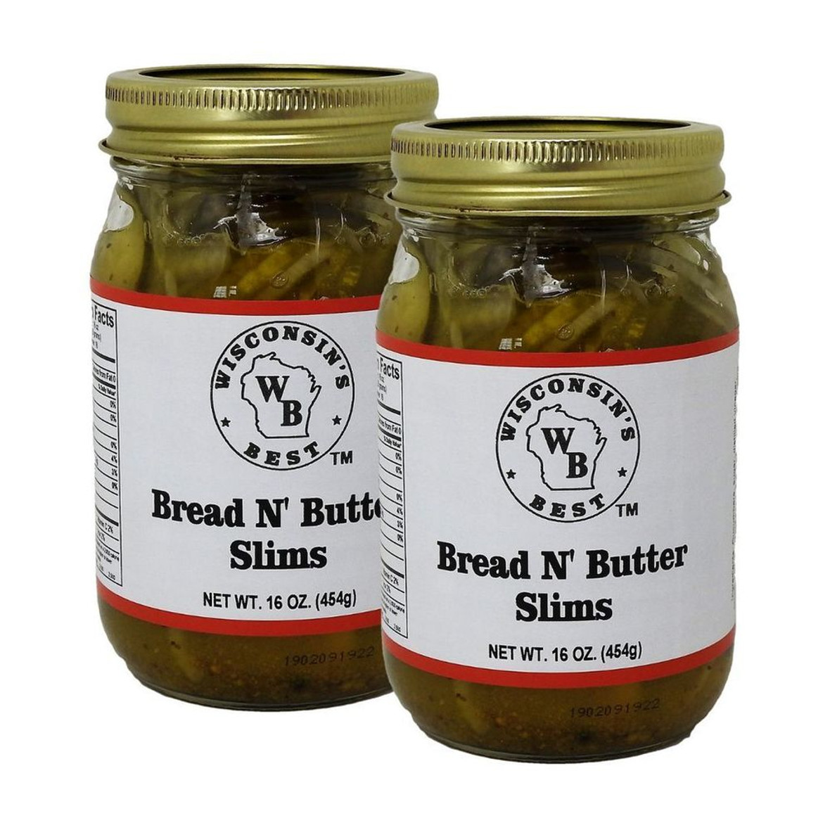Wisconsins Best Bread And Butter Slim Pickle Jar, 16 Ounce, 12 Per Case