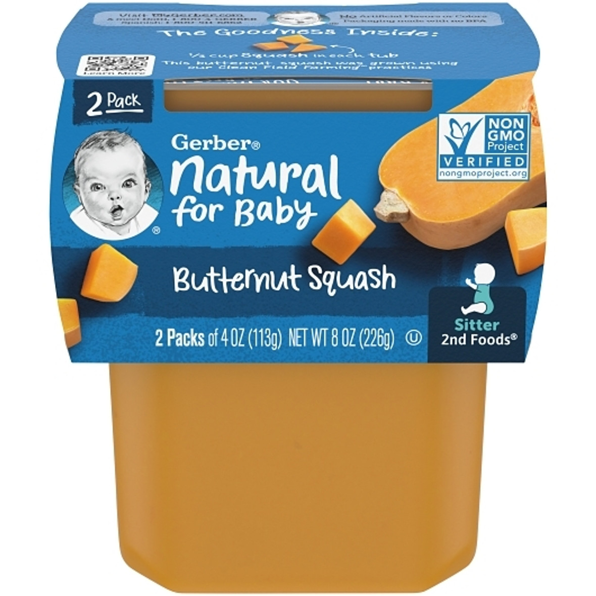 Gerber 2nd Foods Butternut Squash Baby Food, 8 Ounce, 8 Per Case