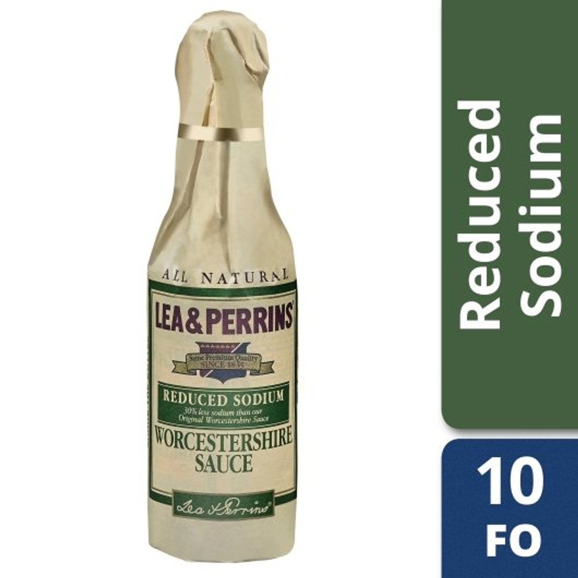 Lea & Perrins Reduced Sodium Worcestershire Sauce Bottle, 10 Fluid Ounce, 12 Per Case