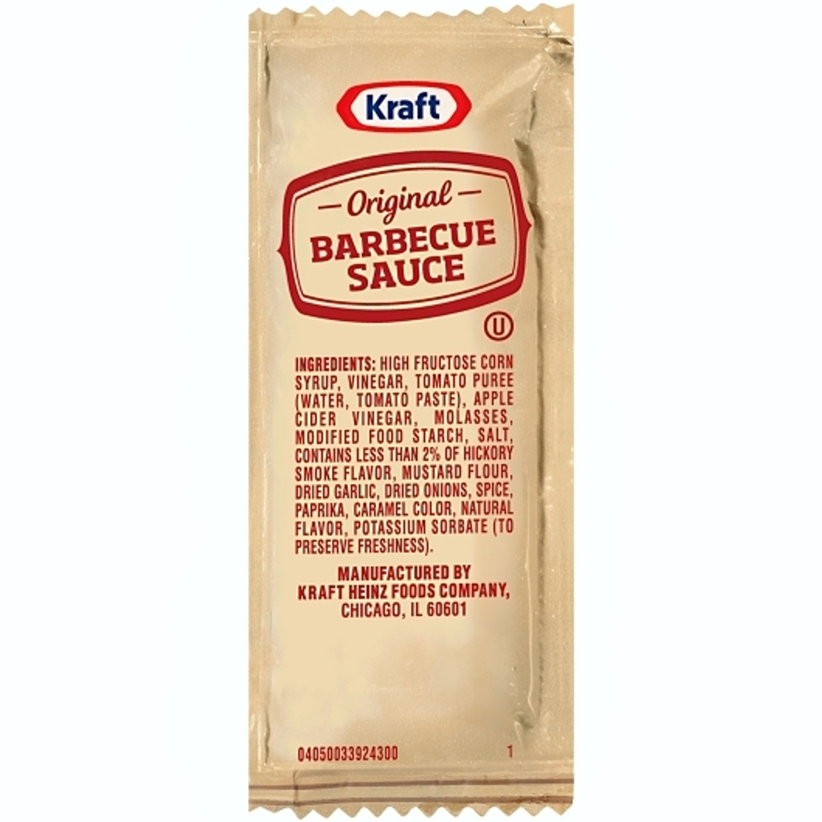 Kraft Barbecue Sauce Packet, 0.44 ounce, 200 per case