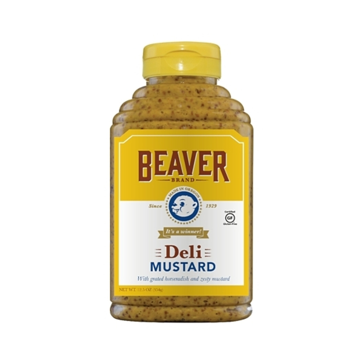 Beaver Deli Horseradish Mustard Bottle, 12.5 Ounce, 6 Per Case