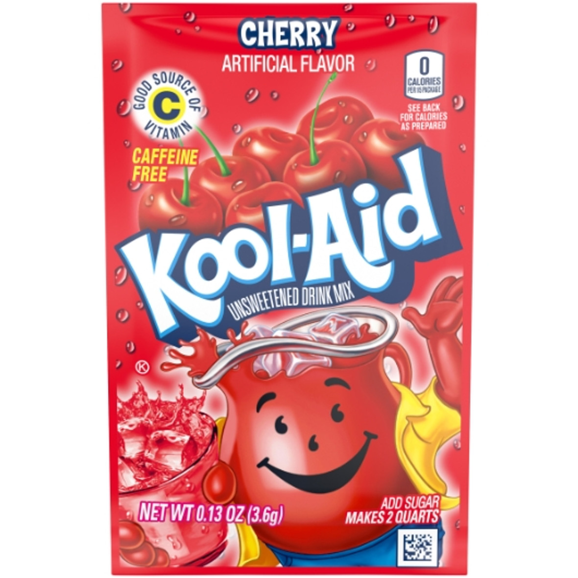 Kraft Kool Aid Cherry Beverage, Unsweetened, 0.13 Ounce, 192 Per Case