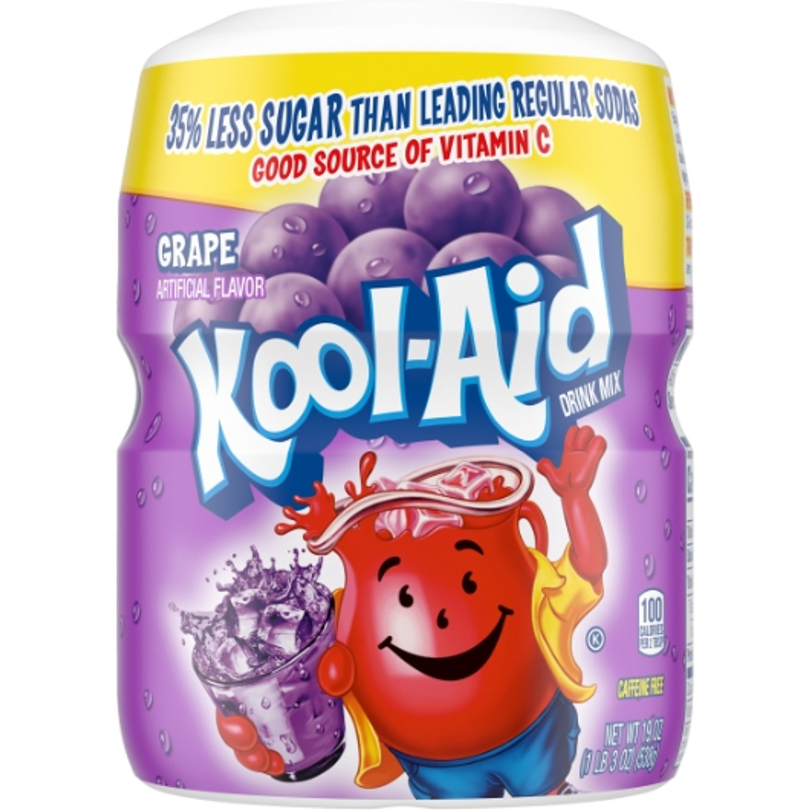 Kool-Aid Sugar-Sweetened Grape Powdered Soft Drink, 19 ounce, 12 Per Case