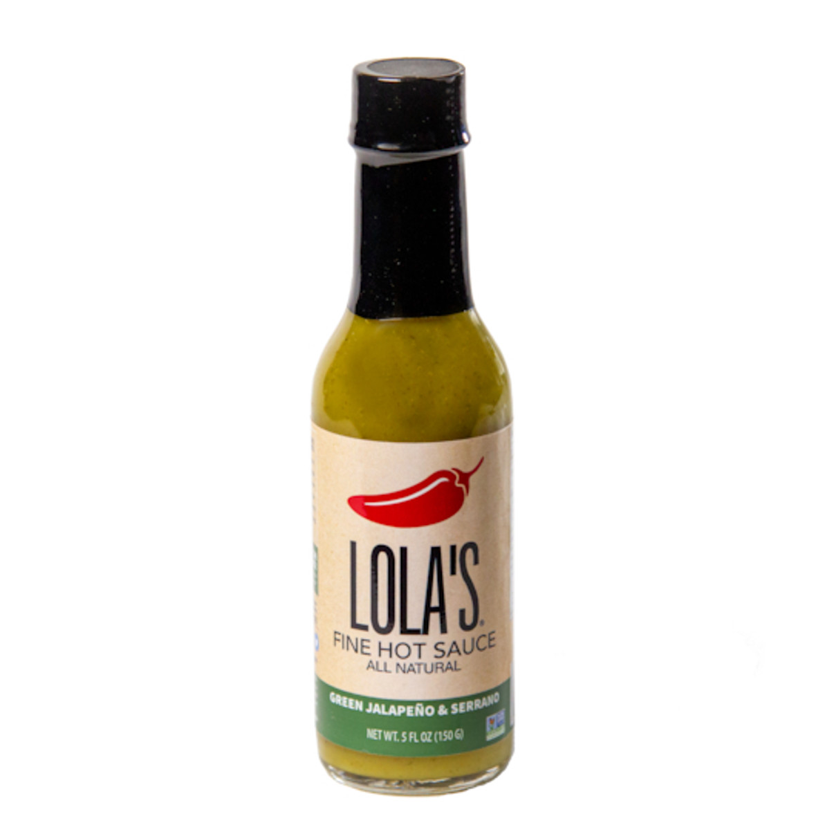 Lola s Fine Green Jalapeno And Serrano Hot Sauce Bottle, 5 Fluid Ounce, 12 Per Case