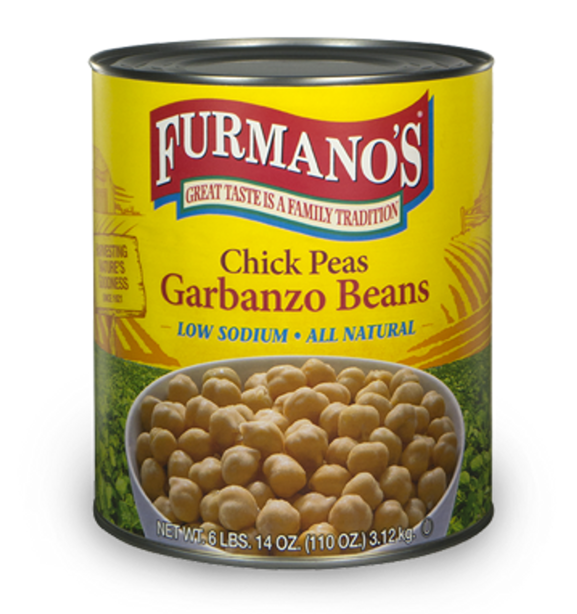 Furmanos Low Sodium All Natural Extra Fancy Chickpeas, 110 Ounce, 6 Per Case