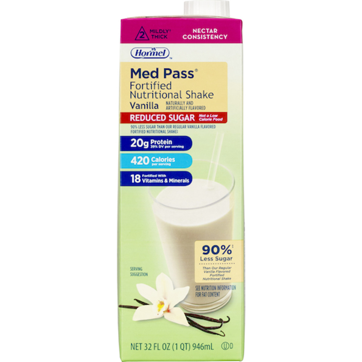 Med Pass 2.0 Vanilla Reduced Sugar, 32 Ounces, 12 Per Case