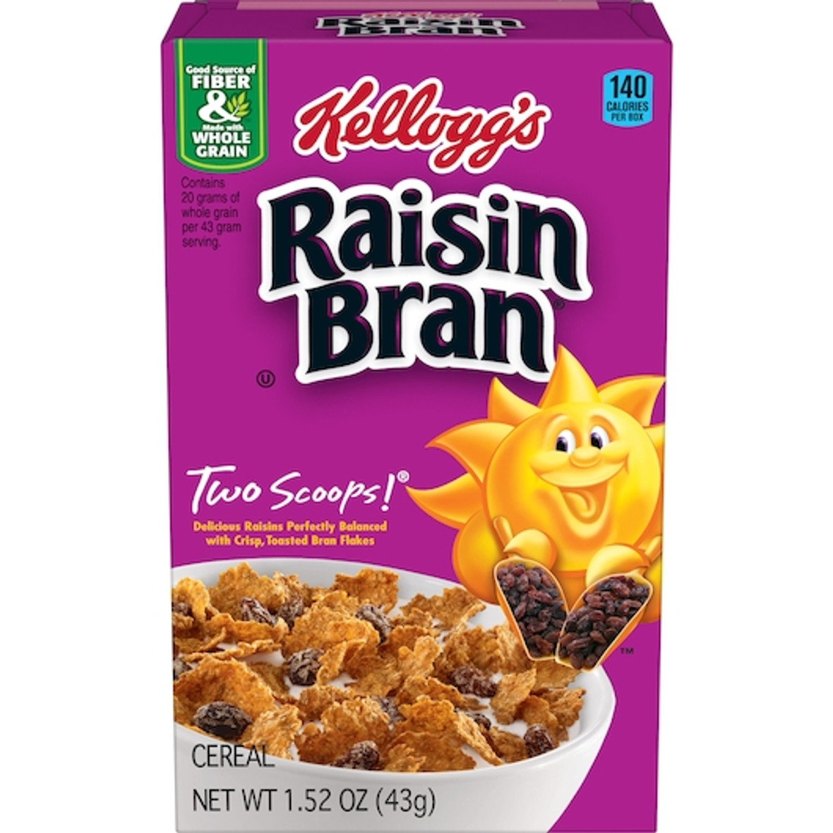 Kellogg s Raisin Bran Cereal, 1.52 Ounce, 70 Per Case