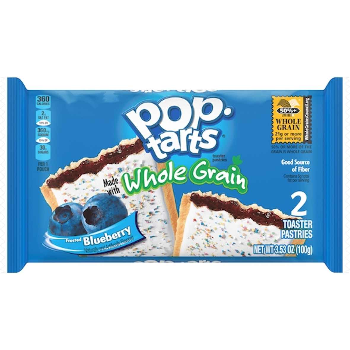 Kellogg s Whole Grain Frosted Blueberry Pastry, 3.3 Ounce, 6 Per Box, 12 Per Case
