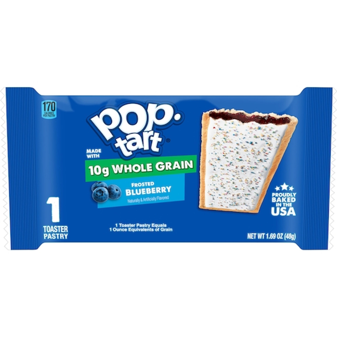 Kellogg Whole Grain Frosted Blueberry Pastry, 1.7 Ounce, 10 Per Box, 12 Per Case