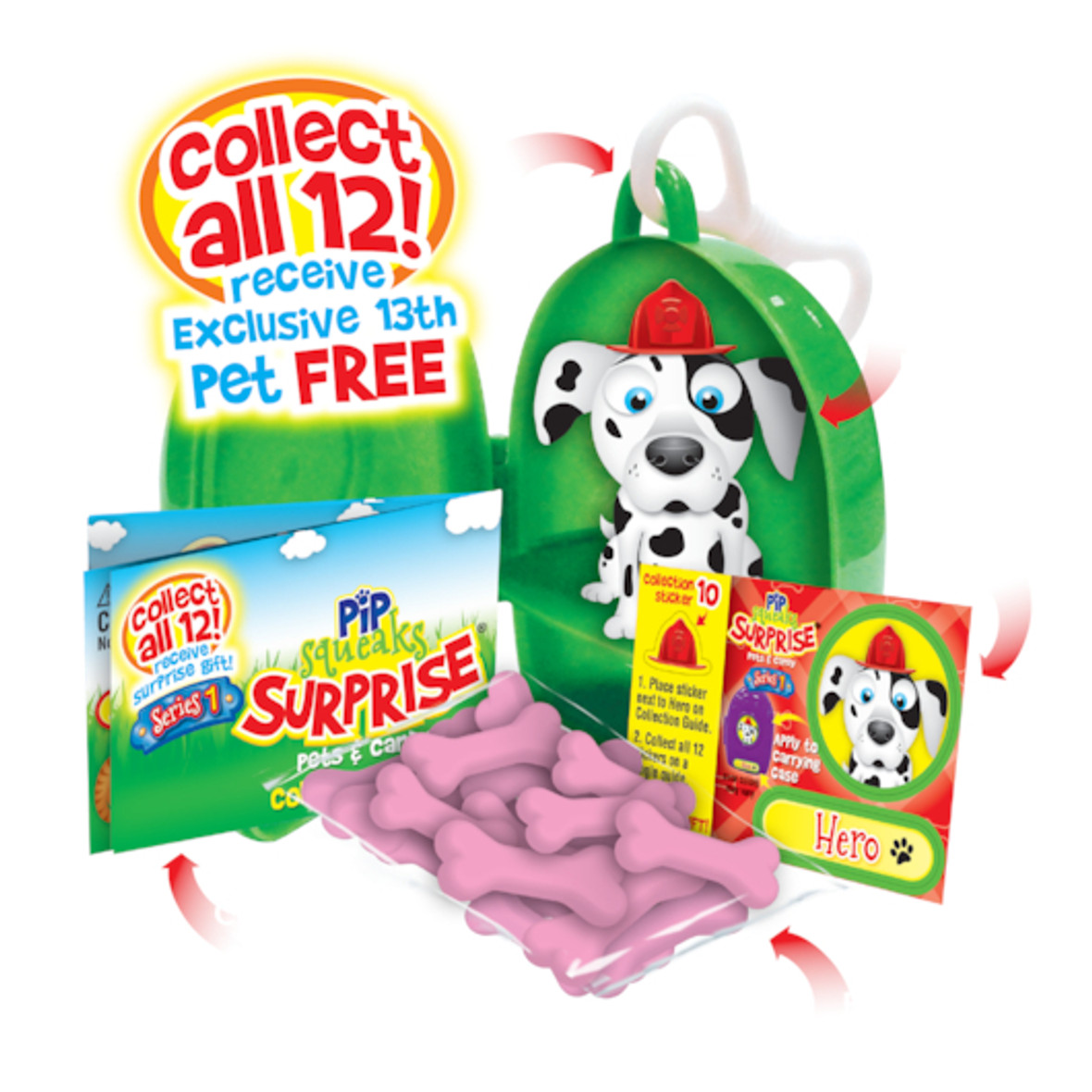 Pip Squeaks Surprise Collectible Surprise Pets & Candy Display Carton, 0.4 Ounces, 15 Per Box, 4 Per Case