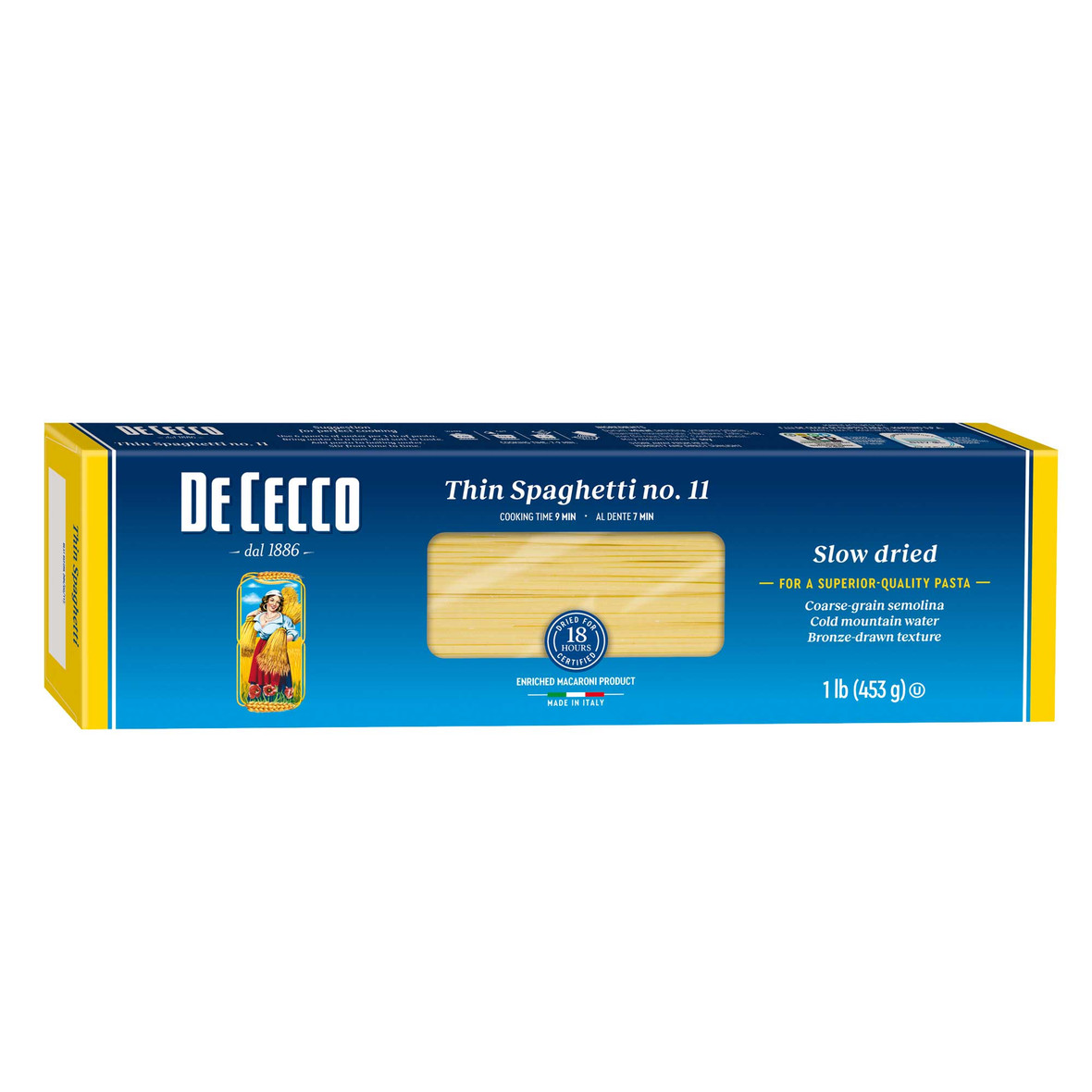 De Cecco No. 11 Thin Spaghetti, 1 Pound, 20 Per Case