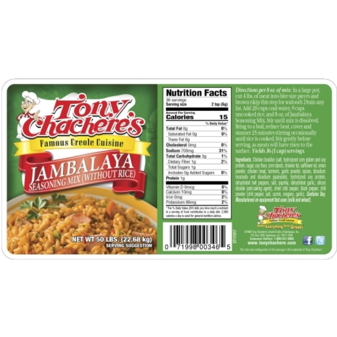 Tony Chachere's Creole Foods Jambalaya Seasoning