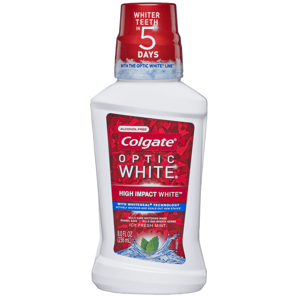 Colgate Optic White Icy Fresh Mint Mouthwash, 8 Fluid Ounces, 6 Per Case