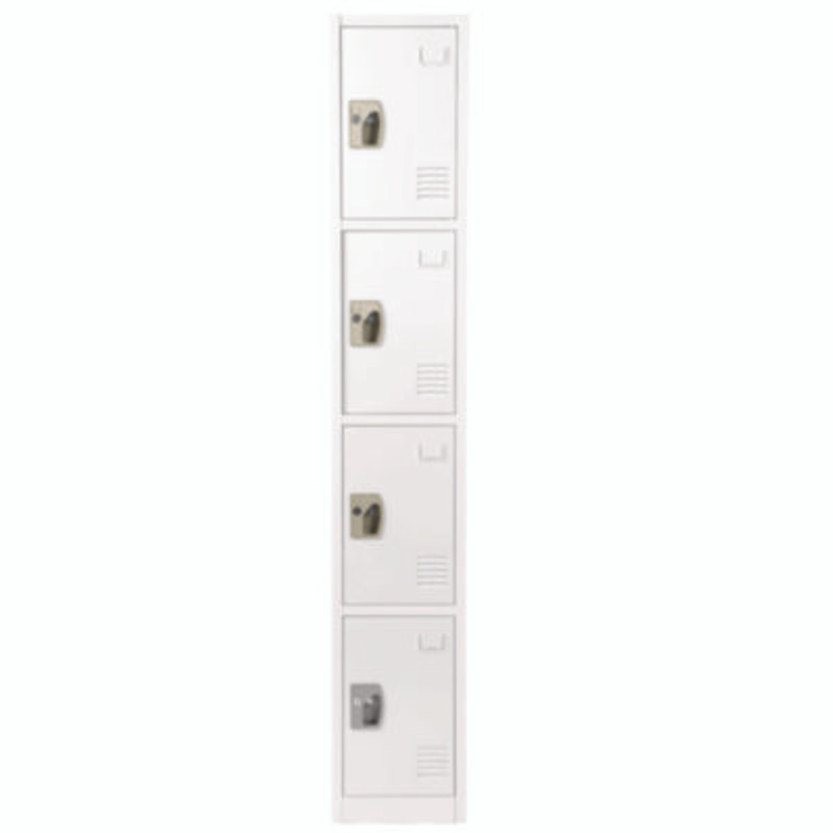 AdirOffice Steel Storage Locker, 4 Compartment, 12 X 12 X 72, White