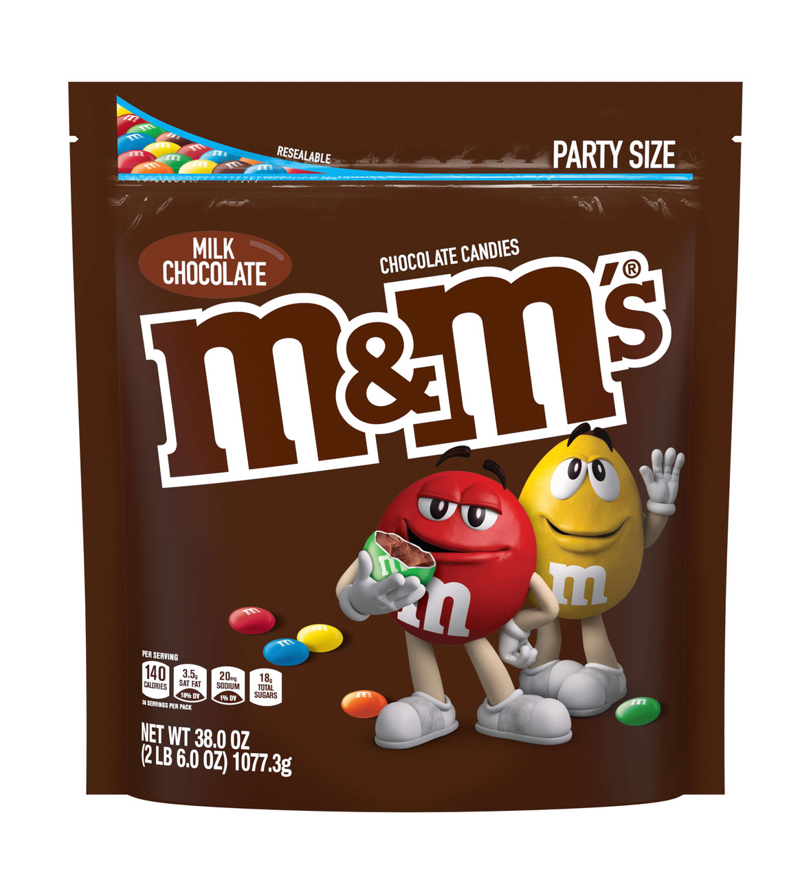  Milk Chocolate Peanut M&Ms Fun Sized Individual Bags - 3LB  Resealable Stand Up Bag (approx. 70 pieces) - Bulk Milk Chocolate Bulk  Filler Candies - Candy for Parties and Holidays 