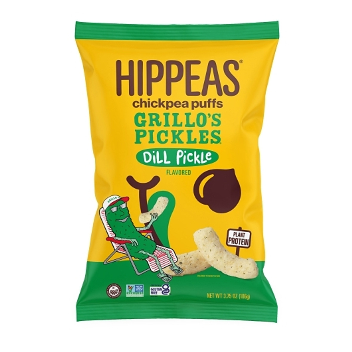 Hippeas Grillo's Dill Pickle Chickpea Puffs, 3.75 Ounce, 12 Per Case Hippeas Grillo's Dill Pickle Chickpea Puffs, 3.75 Ounce, 12 Per Case