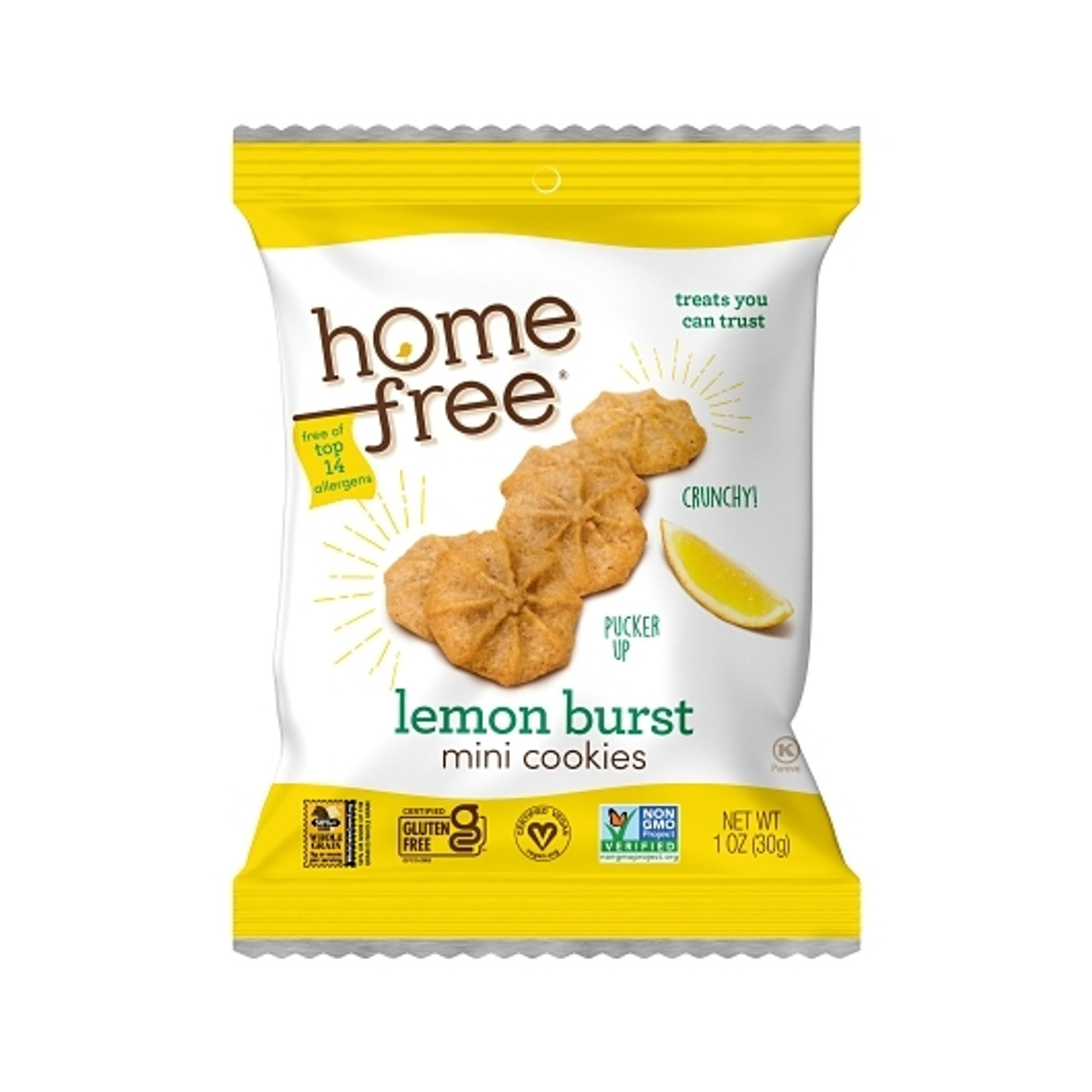 Homefree Lemon Burst Mini Cookies, 0.95 Ounce, 30 Per Case Homefree Lemon Burst Mini Cookies, 0.95 Ounce, 30 Per Case