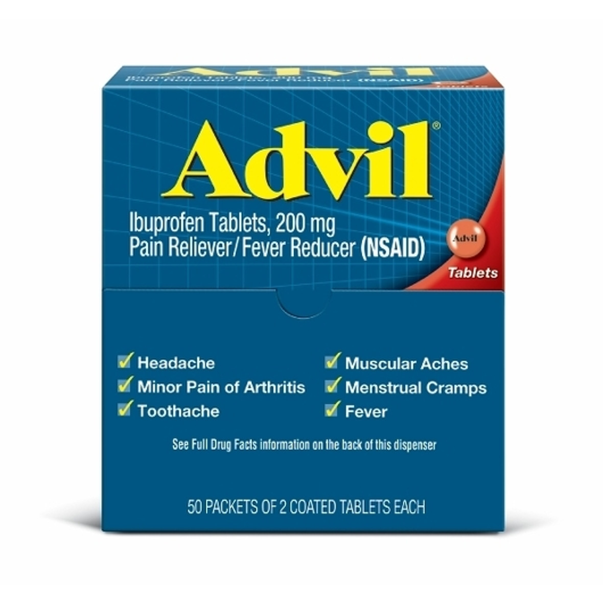 Advil Dispenser Pouch, 2 Count, 50 Per Pack, 24 Per Case