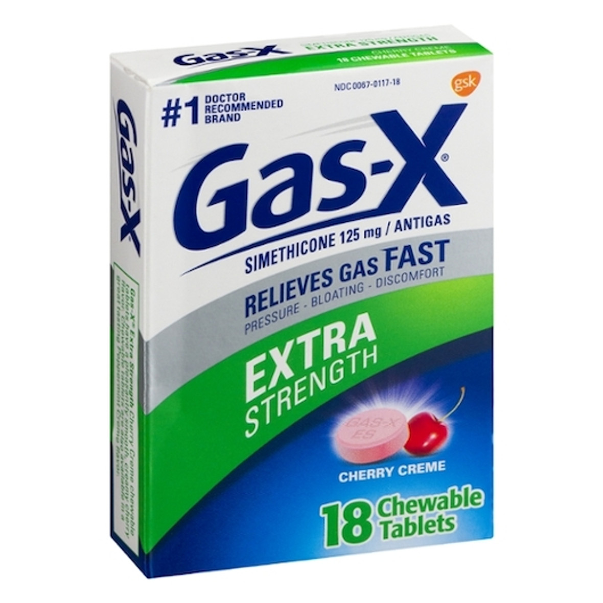 Gas-X Creme Cherry Tablets, 18 Each, 6 Per Pack, 4 Per Case