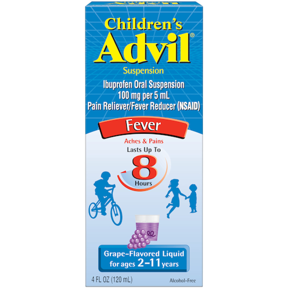 Advil Childrens Suspension Liquid Grape, 4 Ounce, 3 Per Pack, 12 Per Case