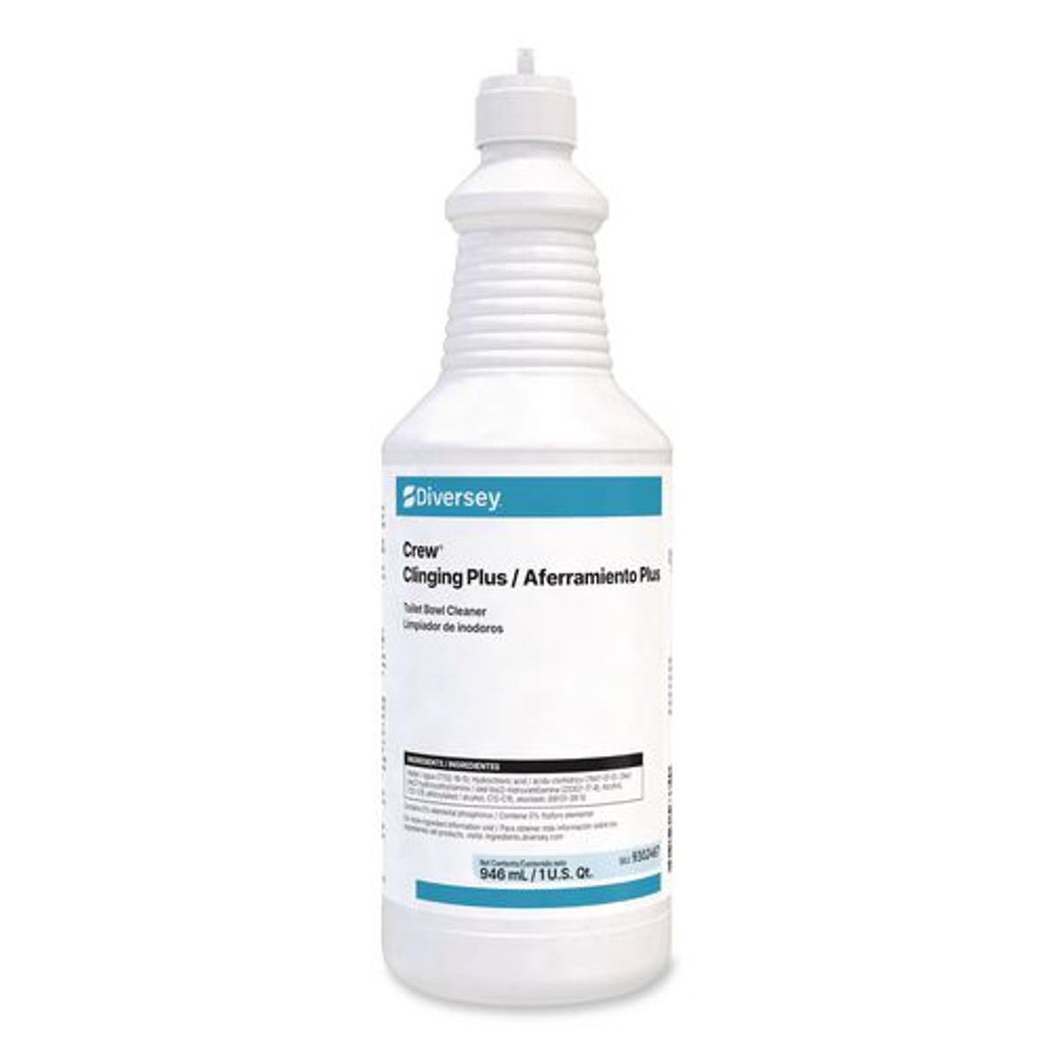 Crew Clinging Plus Toilet Bowl Cleaner, Characteristic Scent, 32 oz Bottle, 12/Carton