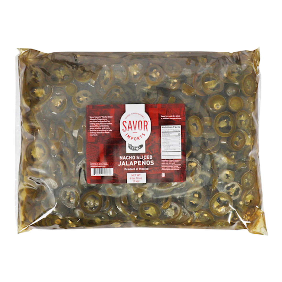 Savor Imports Nacho Sliced Jalapeno Peppers, 6.63 Pound, 6 Per Case Savor Imports Nacho Sliced Jalapeno Peppers, 6.63 Pound, 6 Per Case
