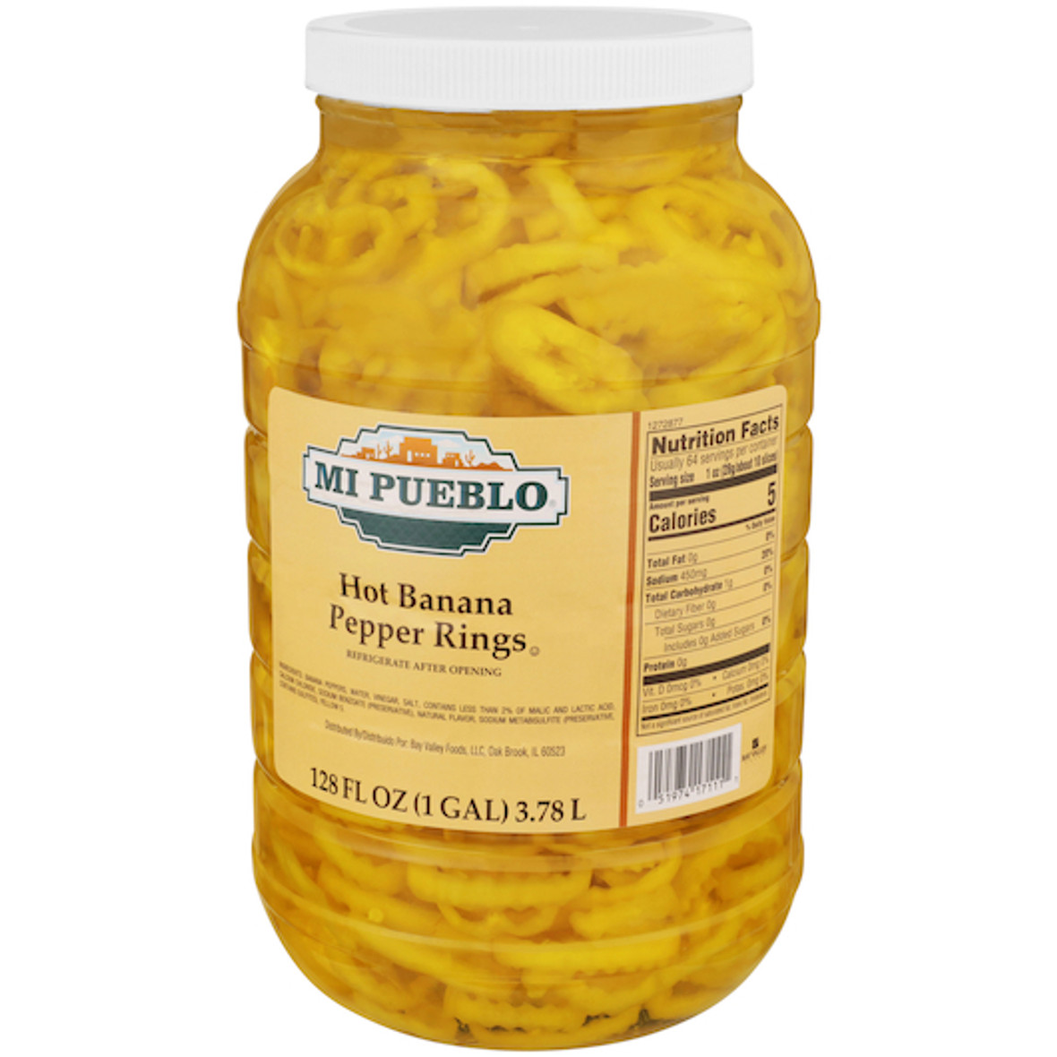 Mi Pueblo Banana Pepper Rings, 1 Gallon, 4 Per Case