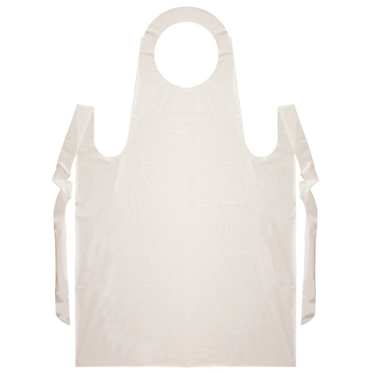 Neatgards Medium Duty Smooth White Poly Apron, 100 Each, 100 Per Pack, 1 Per Case