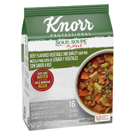 Knorr Soup Du Jour Beef Flavored Vegetable And Barley Mix, 13.9 Ounce, 4 Per Case