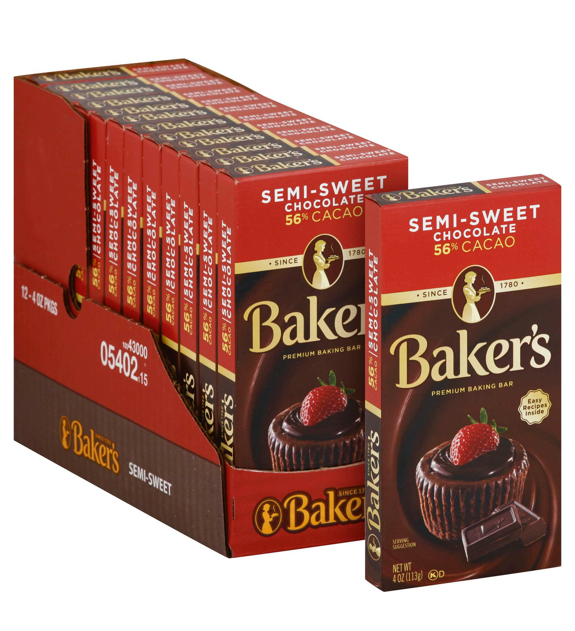 Baker's Semi-Sweet Chocolate Baking Bar 56% Cacao