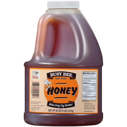 Busy Bee Light Amber Honey Bulk, 80 Ounce, 6 Per Case