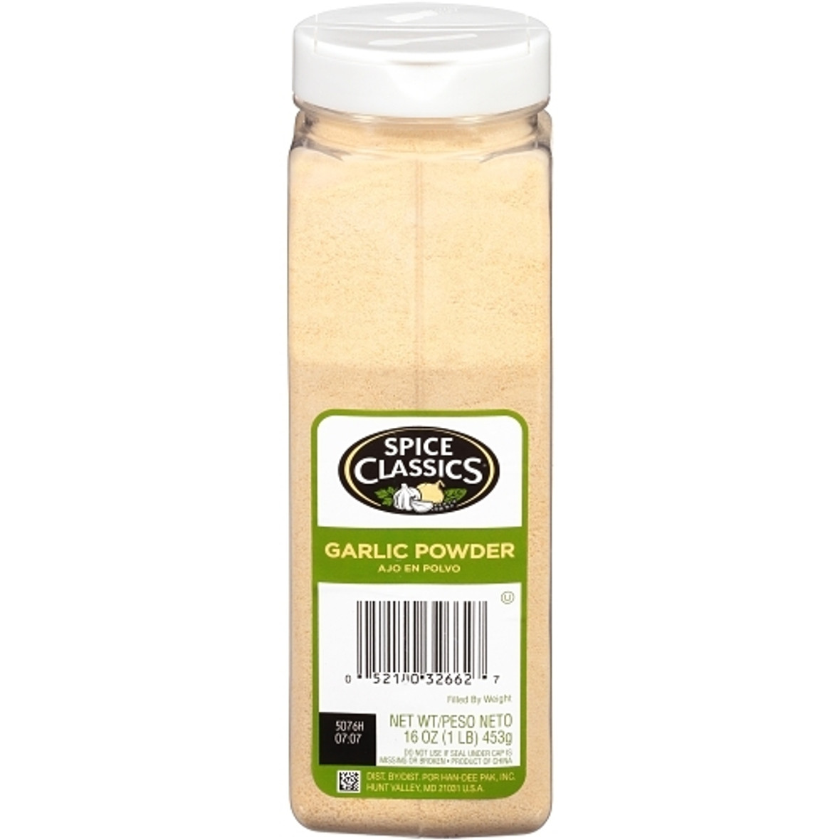 Spice Classics Garlic Powder, 16 Ounce, 6 Per Case
