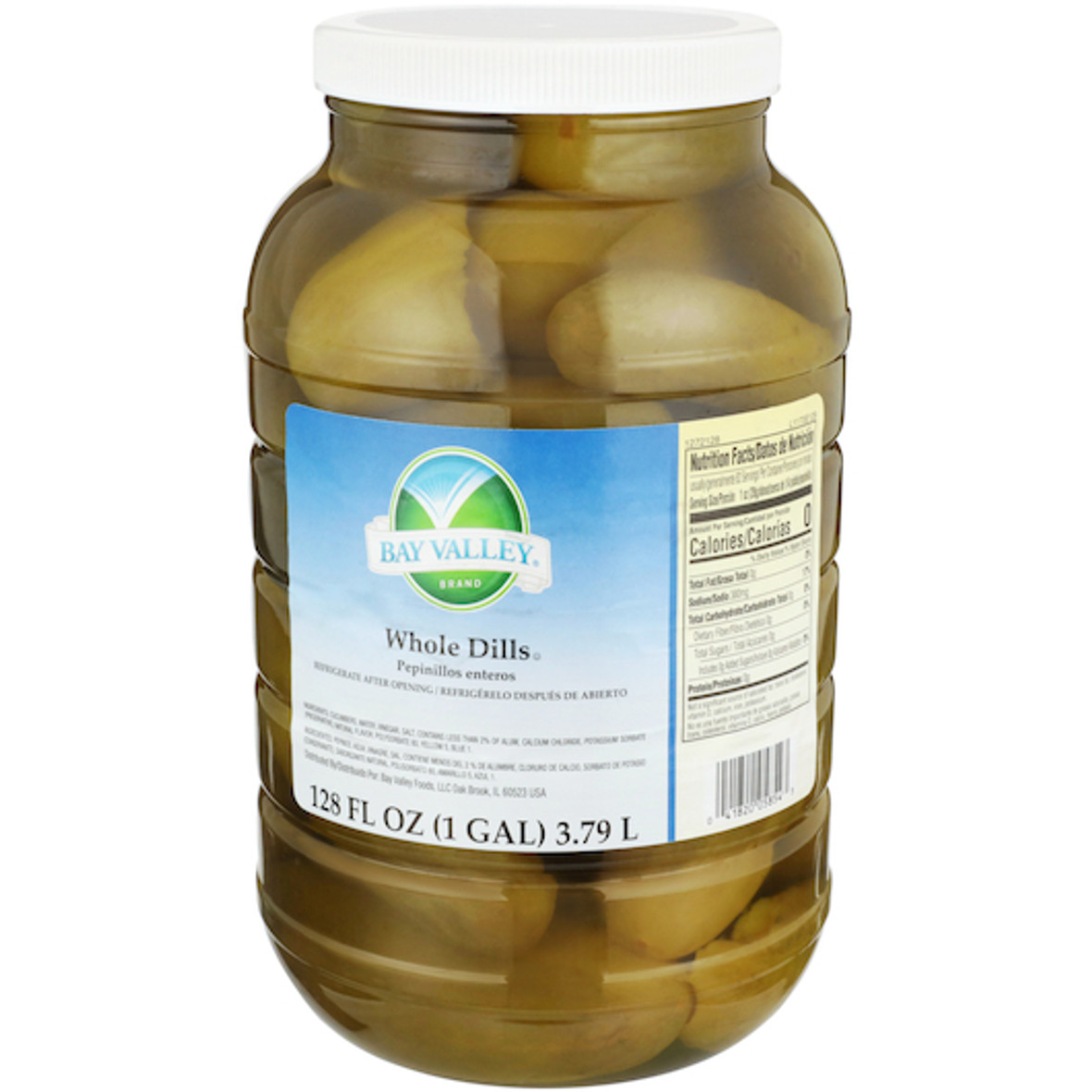 Bay Valley Dill 18-21 Count Pickle Whole Bulk, 1 Gallon, 4 Per Case
