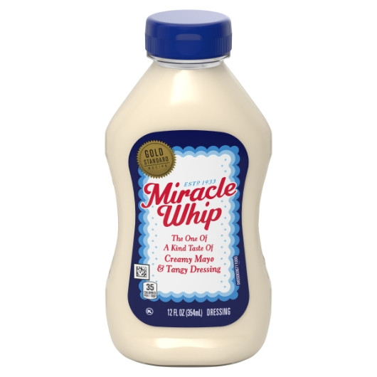 Miracle Whip Squeeze Mayonnaise Bottle, 12 Fluid Ounce, 12 Per Case
