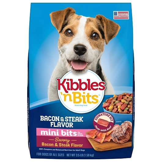 Kibbles N  Bits Savory Bacon And Steak Flavor Dry Dog Food Bag, 56 Ounce, 4 Per Case