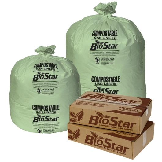 Pitt Plastics Extra Heavy Biostar Perforated Can Liner, 60 Gallon, 10 Count, 10 Per Case