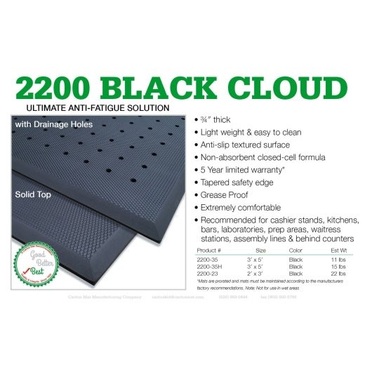 Cactus Mat Mat Vip Blackcloud Black, 1 Each