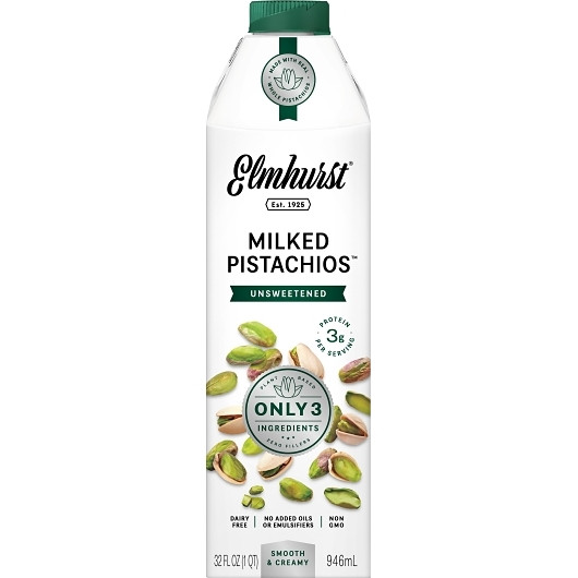 Elmhurst Unsweetened Pistachio Milk, 32 Fluid Ounce, 6 Per Case