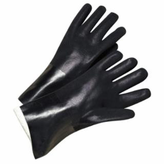 Anchor Brand PVC-Coated Jersey-Lined Glove, Sandpaper Grip, 14 in, Large, Black, 12 Pairs
