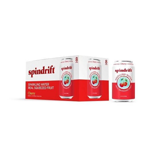 Spindrift Cherry Sparkling Water, 12 Fluid Ounce, 8 Per Pack, 3 Per Case