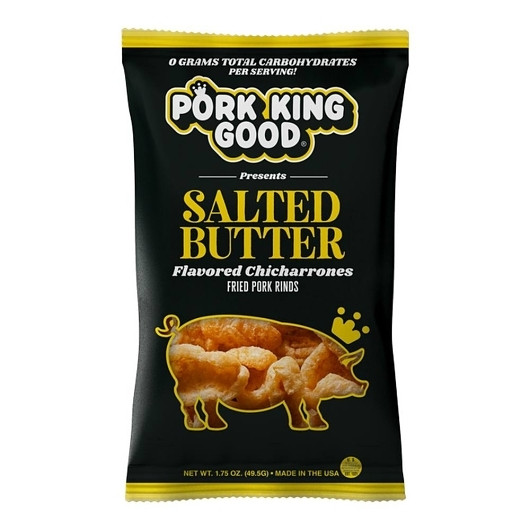 Pork King Good Salted Butter Pork Rinds, 1.75 Ounce, 12 Per Case