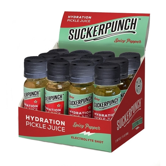 Suckerpunch Gourmet Pickle Juice Shipper; 24 Hydration; 24 Spicy Hydration, 48 Count