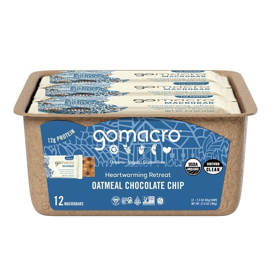 Gomacro Oatmeal Chocolate Chip Bar, 2.3 Ounce, 12 Per Pack, 12 Per Case